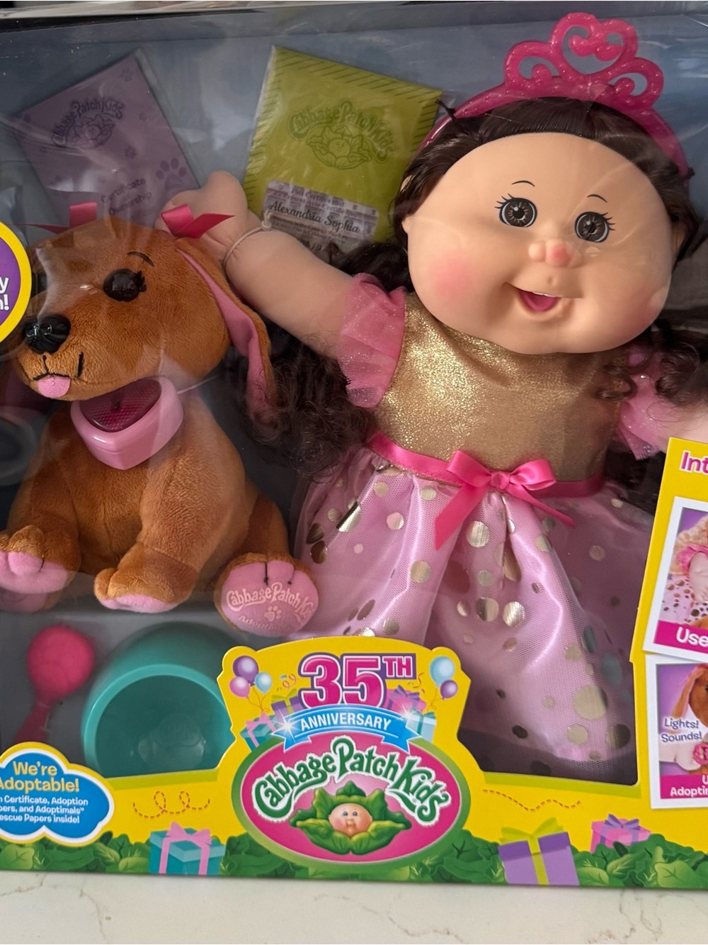Cabbage Patch 35th Anniversary Deluxe Birthday Kid & interactive Pet  set Ni/Box